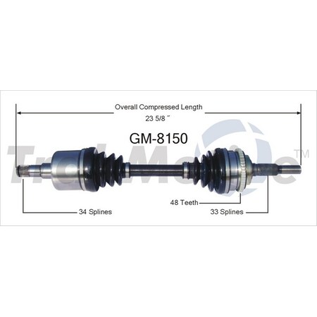 Surtrack Axle Cv Axle Shaft, Gm-8150 GM-8150